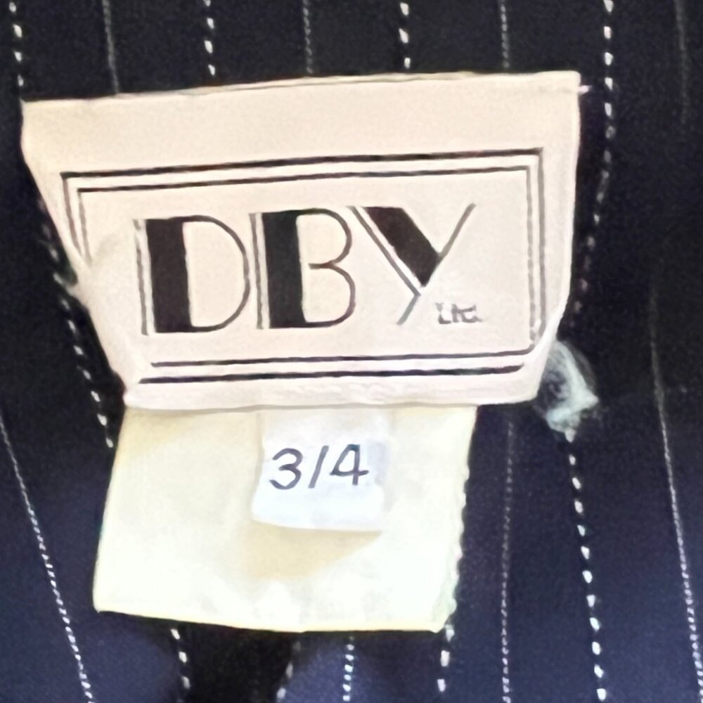 DBY Ltd. Blazer / Jacket - Dark Navy Blue - Pinstriped, Size 3/4 - Picture 5 of 9